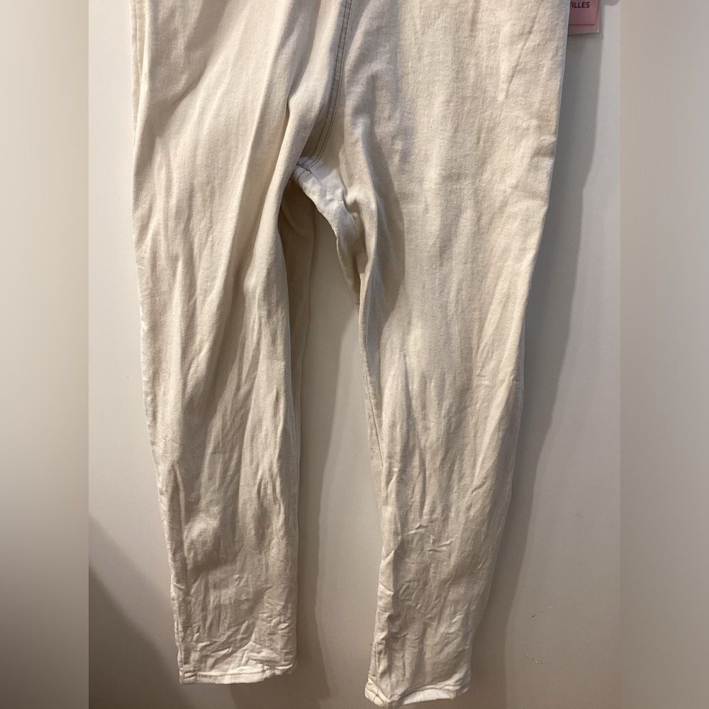 Avec Les Filles Tie Waist Denim Jumpsuit – Ecru Cream Women’s‎ One Piece - Picture 2 of 15